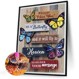 Butterfly Slogan-Full Round Diamond Painting-30x40cm
