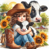 Life Of Pets Girl-Full Round Diamond Painting-30x30cm