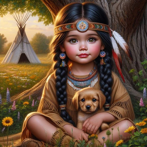 Girl-Full Round Diamond Painting-30x30cm