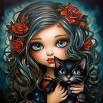 Girl-Full Round Diamond Painting-30x30cm