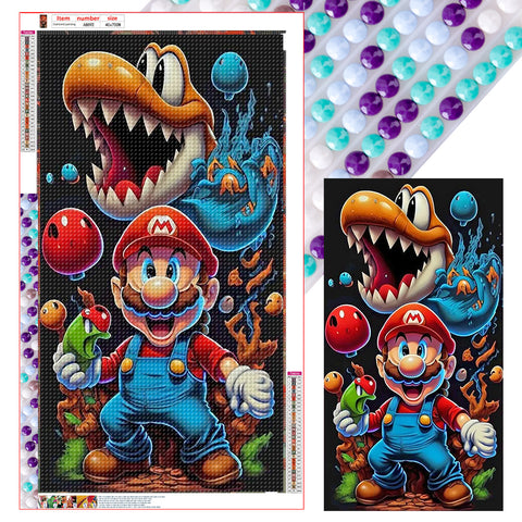 Mario-Full Round Diamond Painting-40x70cm-Large Size