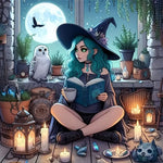 Magical Girl-Full Round Diamond Painting-50x50cm