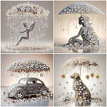 Art Umbrella Puppy-Partial Special Diamond Painting-30x30cm