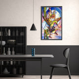 Girl With Hummingbird-Full Round Diamond Painting-30x50cm