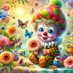 Clown-Full Round Diamond Painting-30x30cm
