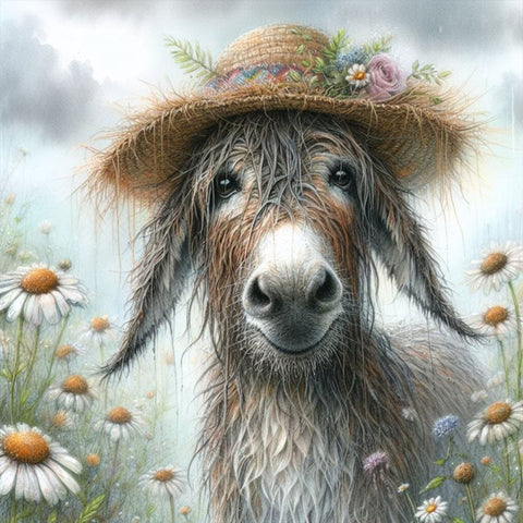 Donkey-Full Round Diamond Painting-30x30cm