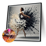 Piano Girl-Full Round Diamond Painting-40x40cm