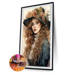 Retro Poster Ladies-Full Round Diamond Painting-40x60cm-Large Size