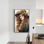 Retro Poster Ladies-Full Round Diamond Painting-40x60cm-Large Size
