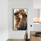 Retro Poster Ladies-Full Round Diamond Painting-40x60cm-Large Size