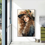Retro Poster Ladies-Full Round Diamond Painting-40x60cm-Large Size