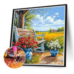 Country Bench-Full Round Diamond Painting-40x40cm
