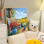 Country Bench-Full Round Diamond Painting-40x40cm