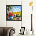 Country Bench-Full Round Diamond Painting-40x40cm