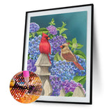 Hydrangea Bird-Full Round Diamond Painting-30x40cm