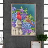 Hydrangea Bird-Full Round Diamond Painting-30x40cm
