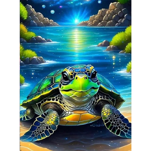 Turtle-Full Round Diamond Painting-45x60cm-Large Size