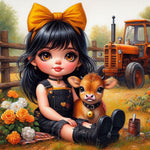 Life Of Pets Girl-Full Round Diamond Painting-30x30cm
