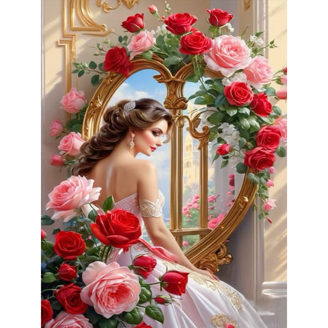 Rose Lady-Full Round Diamond Painting-30x40cm