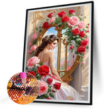 Rose Lady-Full Round Diamond Painting-30x40cm