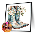 Cowboy Boots-Full Round Diamond Painting-30x30cm