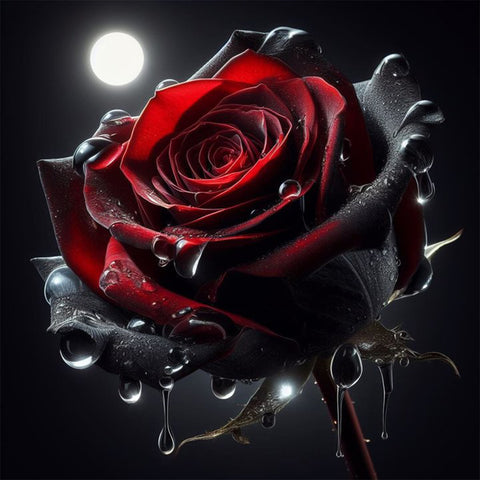 Red Rose-Full Round Diamond Painting-40x40cm