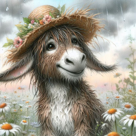 Donkey-Full Round Diamond Painting-30x30cm