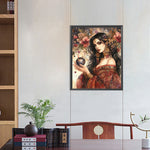 Tarot Card Crystal Ball Woman-Full Round Diamond Painting-40x50cm