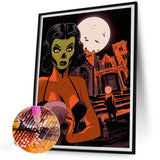 Skeleton Woman-Full Round Diamond Painting-40x50cm
