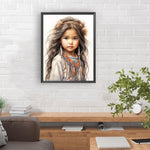 Indian Girl-Full Round Diamond Painting-30x40cm