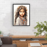 Indian Girl-Full Round Diamond Painting-30x40cm