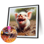 Piggy-Full Round Diamond Painting-30x30cm