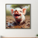 Piggy-Full Round Diamond Painting-30x30cm