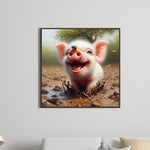 Piggy-Full Round Diamond Painting-30x30cm