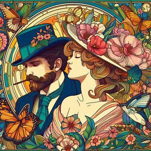 Gentleman Lady-Full Round Diamond Painting-40x40cm