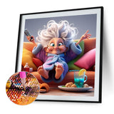 Funny Grandma-Full Round Diamond Painting-40x40cm