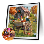 Village Rooster-Full Round Diamond Painting-40x40cm