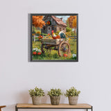 Village Rooster-Full Round Diamond Painting-40x40cm