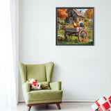 Village Rooster-Full Round Diamond Painting-40x40cm
