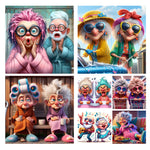 Funny Grandma-Full Round Diamond Painting-40x40cm