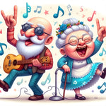 Funny Grandma-Full Round Diamond Painting-40x40cm