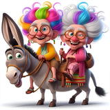 Funny Grandma-Full Round Diamond Painting-40x40cm