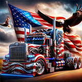 Independence Day Chariot Eagle-Full Round Diamond Painting-40x40cm
