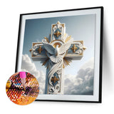 Cross Peace Dove-Full Round Diamond Painting-30x30cm