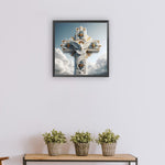 Cross Peace Dove-Full Round Diamond Painting-30x30cm