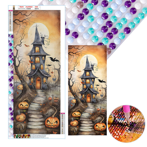 Pumpkin Castle-Full Round Diamond Painting-30x70cm-Large Size