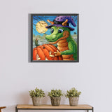 Little Dinosaur-Full Round Diamond Painting-40x40cm