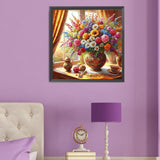 Vase Flowers-Full Round Diamond Painting-50x50cm