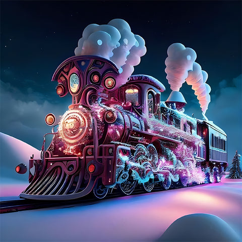 Train-Full Round Diamond Painting-30x30cm