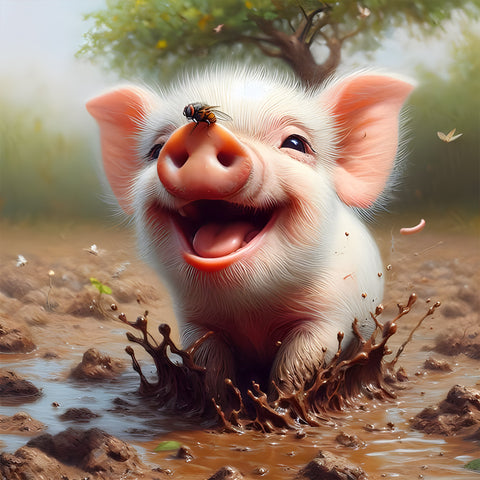 Pet Piggy-Full Round Diamond Painting-40x40cm